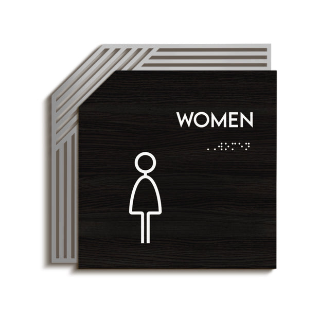 Woman Interior Sign for Restroom - " Authentic " Design