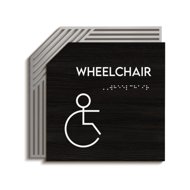 Wheelchair Sign for Restroom: " Authentic " Design