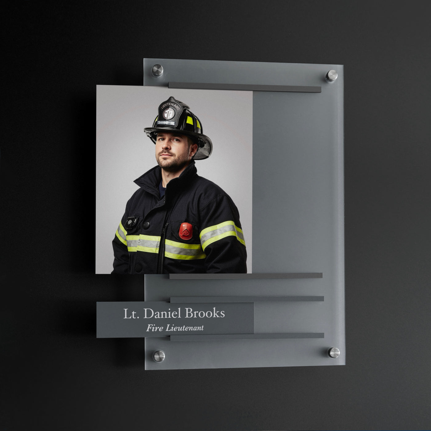 Firefighter Sign with Photo – Custom Acrylic Name Plate