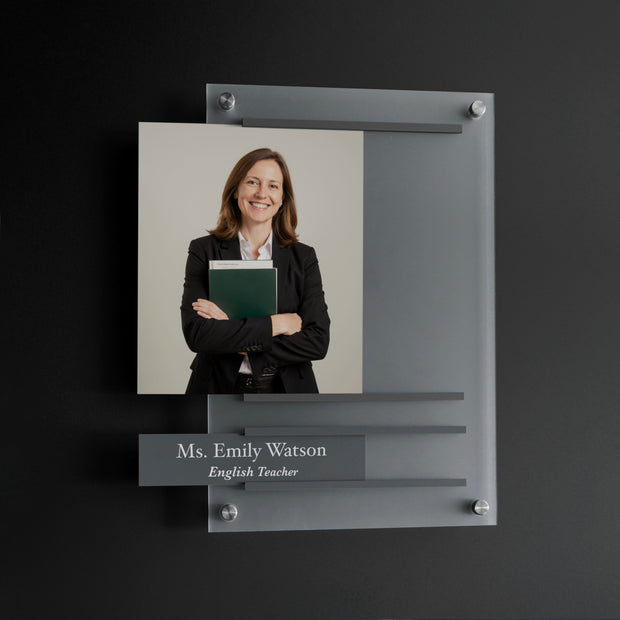 Teacher Name Sign with Photo – Personalized Acrylic Door Plate