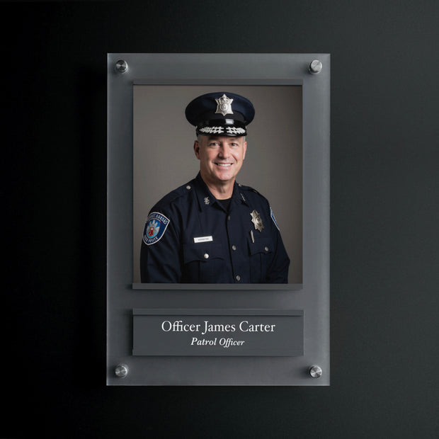 Police Officer Sign with Photo – Custom Acrylic Name Plate