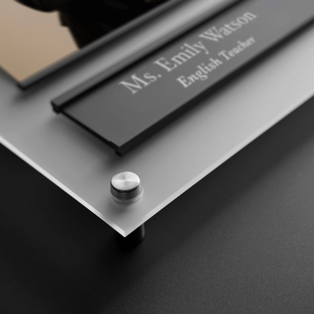 Teacher Name Sign with Photo – Personalized Acrylic Door Plate