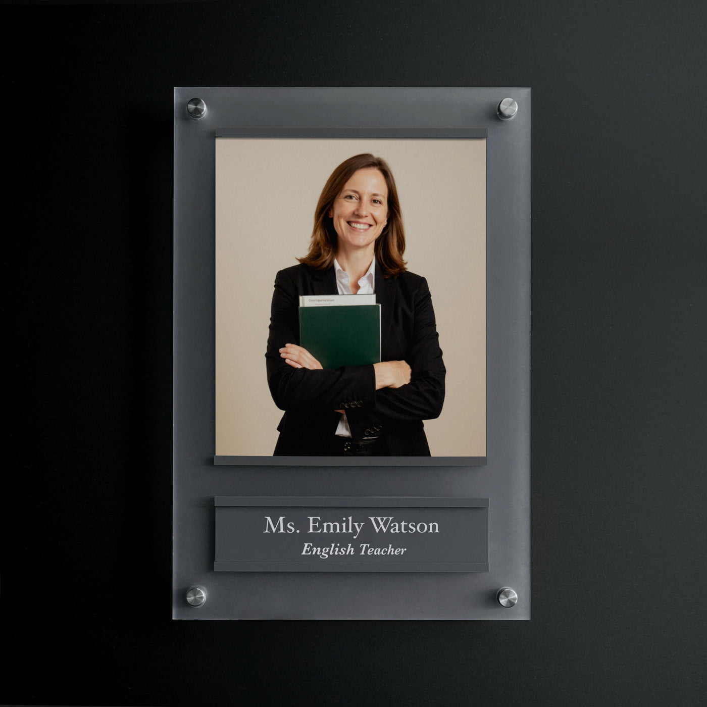 Teacher Name Sign with Photo – Personalized Acrylic Door Plate