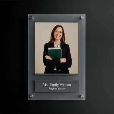 Teacher Name Sign with Photo – Personalized Acrylic Door Plate
