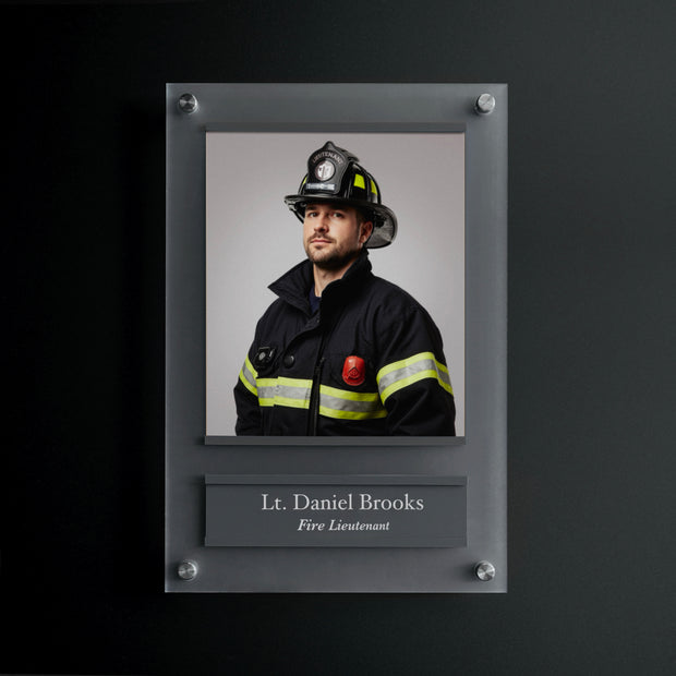 Firefighter Sign with Photo – Custom Acrylic Name Plate