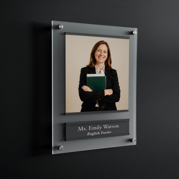 Teacher Name Sign with Photo – Personalized Acrylic Door Plate