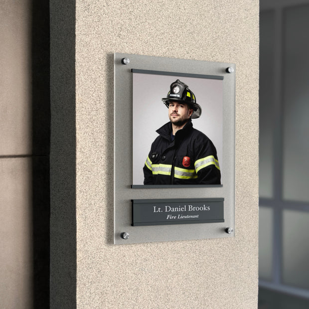 Firefighter Sign with Photo – Custom Acrylic Name Plate