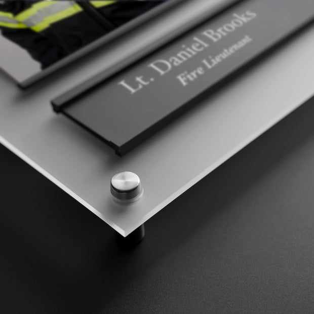 Firefighter Sign with Photo – Custom Acrylic Name Plate