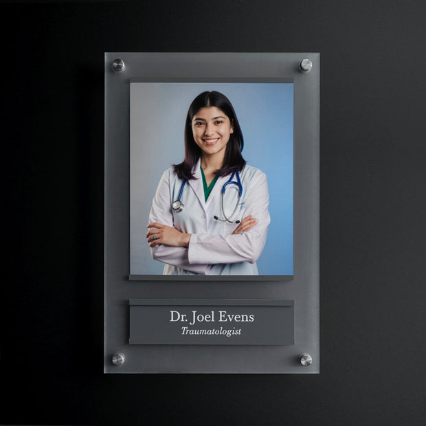 Doctor Sign with Photo – Custom Acrylic Name Plate