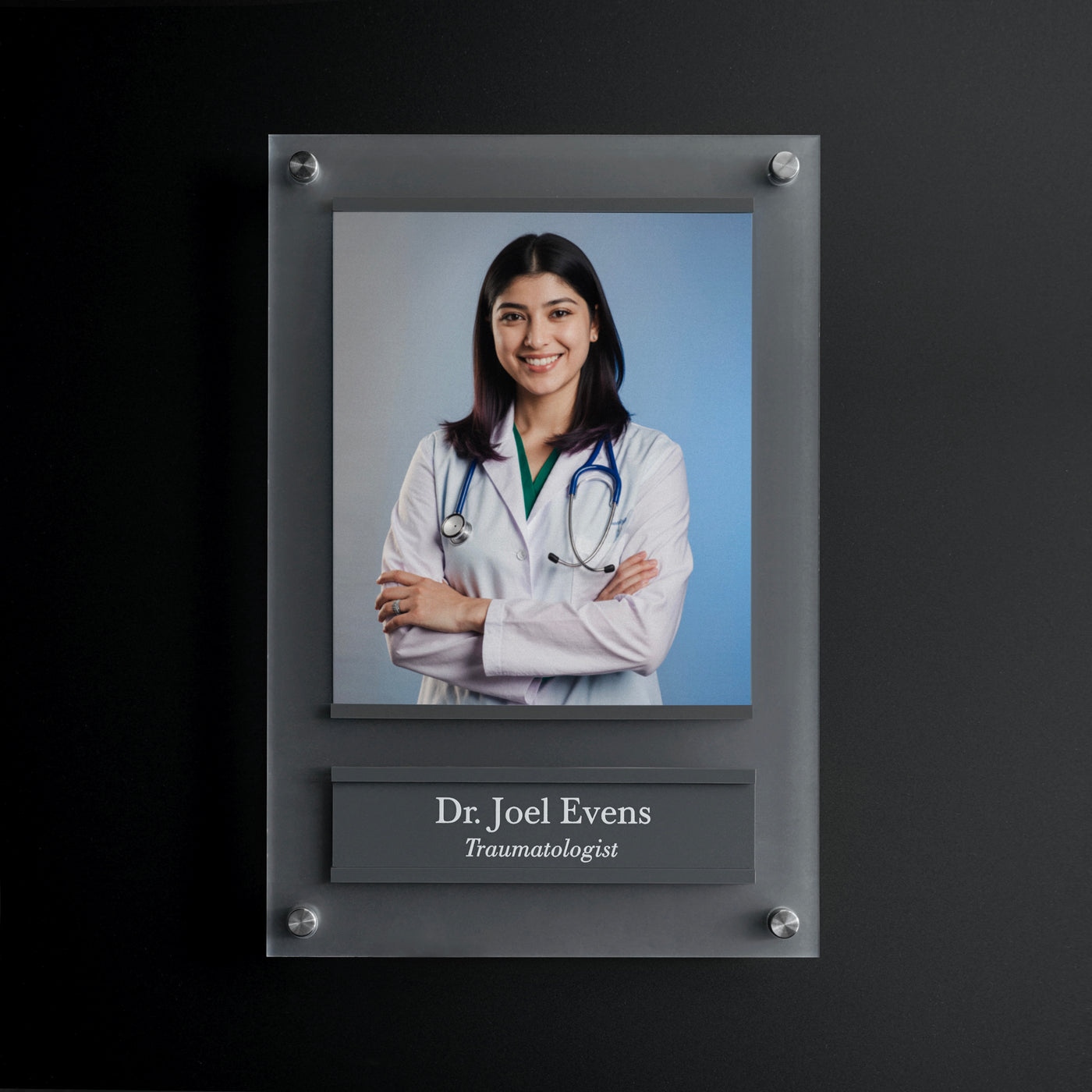 Doctor Sign with Photo – Custom Acrylic Name Plate