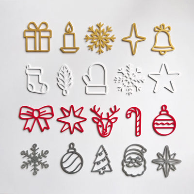 Acrylic Christmas Ornaments Set: Wall, Window & Tree Decor — “Thin Christmas” Design