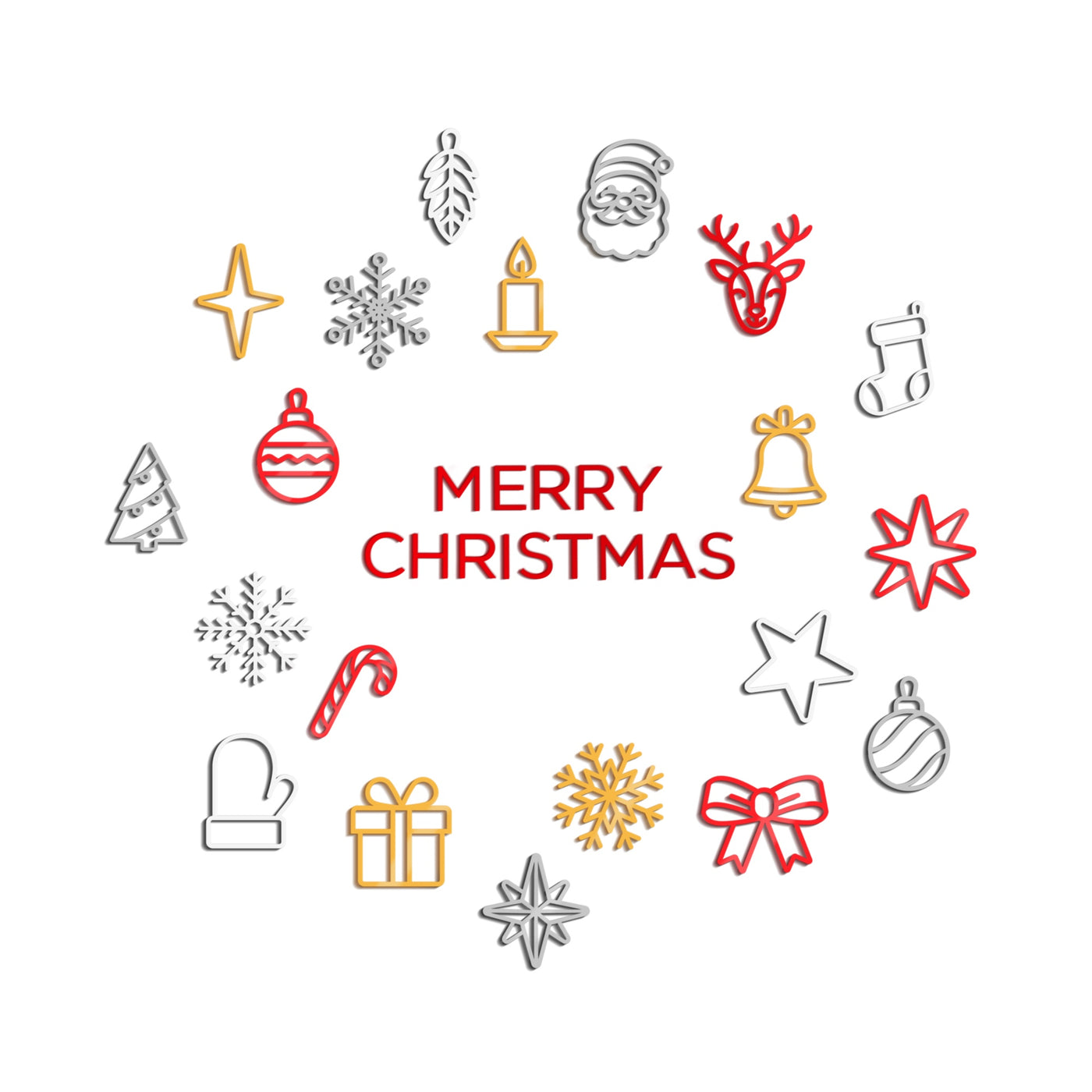 Acrylic Christmas Ornaments: Modern Holiday & Christmas Tree Decor — “Thin Christmas” Design