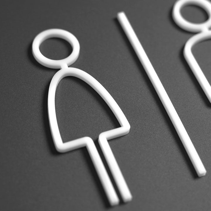 Acrylic Unisex Toilet Sign — "Thin" Design