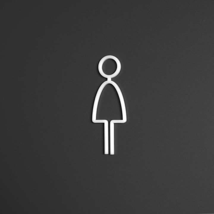 Acrylic Women's Restroom Sign — "Thin" Design