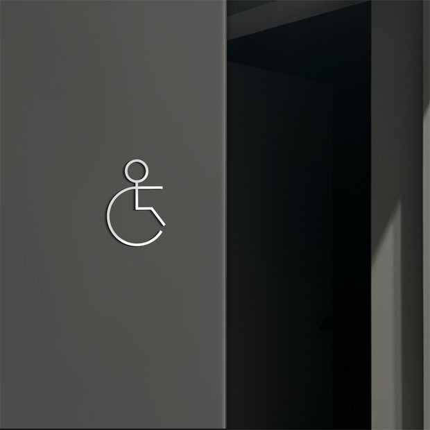Acrylic Disabled Toilet Sign — "Thin" Design