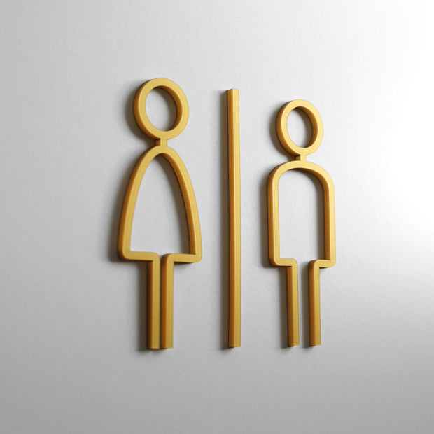 Acrylic Unisex Toilet Sign — "Thin" Design