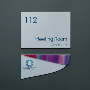 Door Signs - Double Acrylic Sign Bold Style With Logo And Company Name