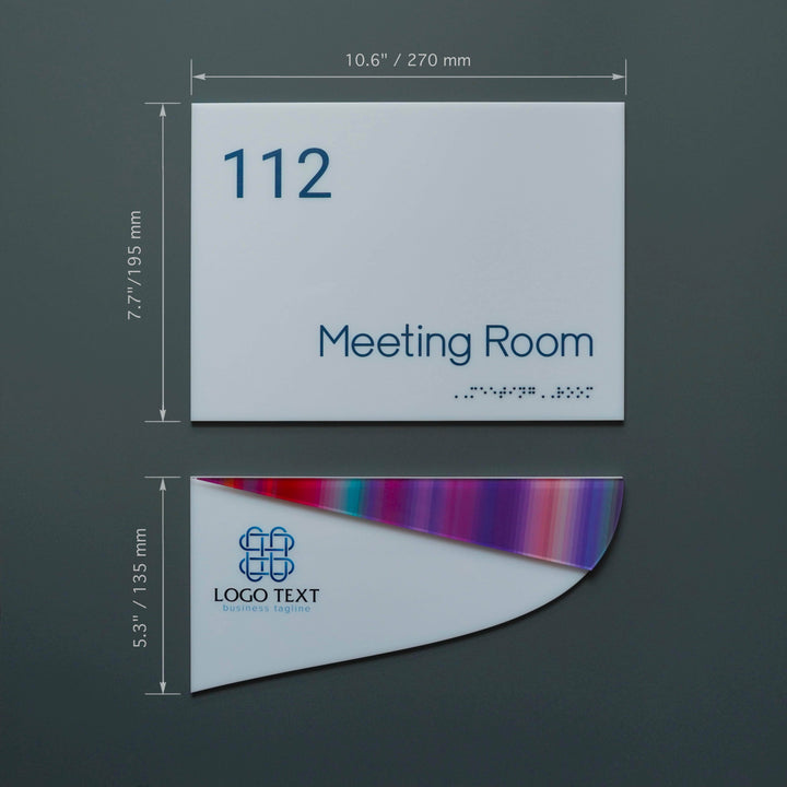 Door Signs Double Door Sign with Logo &amp; Company Name: Acrylic Sign — Bold Style
