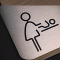 Information signs Interior Kitchen Sign: Wood & Stainless Steel Plate — "Downhill" Design - Photo #5