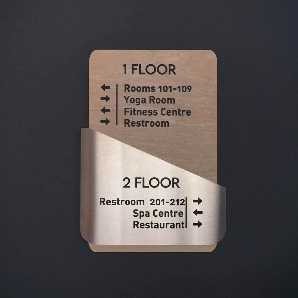 Wayfinding Sign: Custom Steel Wall Plate — 