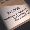 Floor Signs Wayfinding Sign: Custom Steel Wall Plate — "Downhill" Design - Photo #6