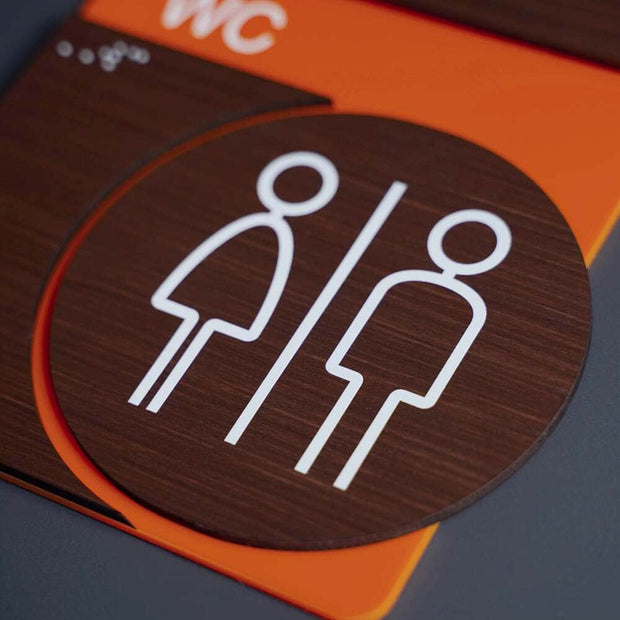 Bathroom Signs Woman Interior Sign for Restroom - "Genova" Design