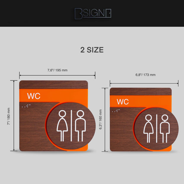 Bathroom Signs Woman Interior Sign for Restroom - "Genova" Design