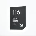 Exam Room Sign: Matte Gray Acrylic Door Numbers — "Clear" Design - Photo #3