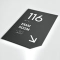Exam Room Sign: Matte Gray Acrylic Door Numbers — "Clear" Design - Photo #4