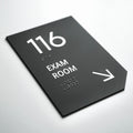 Exam Room Sign: Matte Gray Acrylic Door Numbers — "Clear" Design - Photo #5