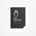Staff Only Sign: Matte Gray Acrylic — "Clear" Design - Photo #1