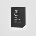 Staff Only Sign: Matte Gray Acrylic — "Clear" Design - Photo #7