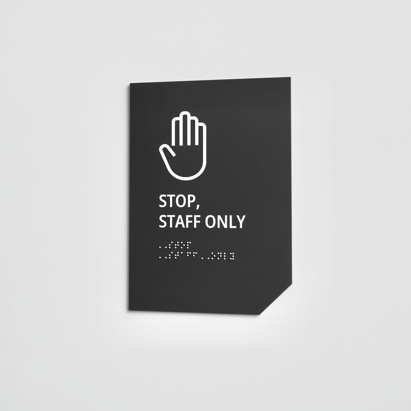 Staff Only Sign: Matte Gray Acrylic — "Clear" Design