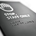 Staff Only Sign: Matte Gray Acrylic — "Clear" Design - Photo #2