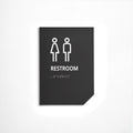 All Gender Restroom Sign: Matte Gray Acrylic — "Clear" Design - Photo #1