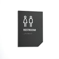 All Gender Restroom Sign: Matte Gray Acrylic — "Clear" Design - Photo #2