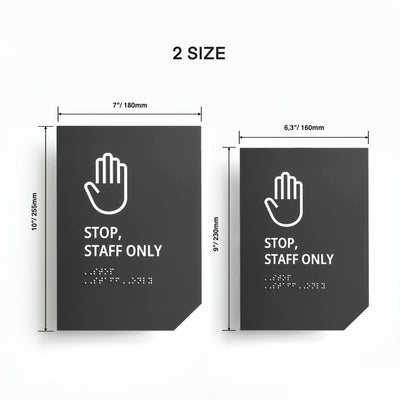 Staff Only Sign: Matte Gray Acrylic — "Clear" Design