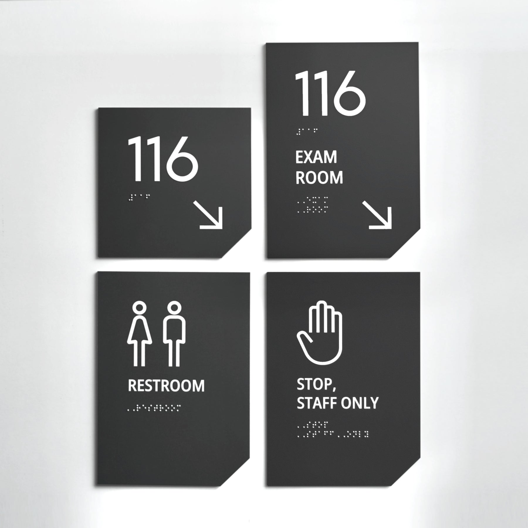 Fall Room Number Signs Room Number Sign: Matte Gray Acrylic —