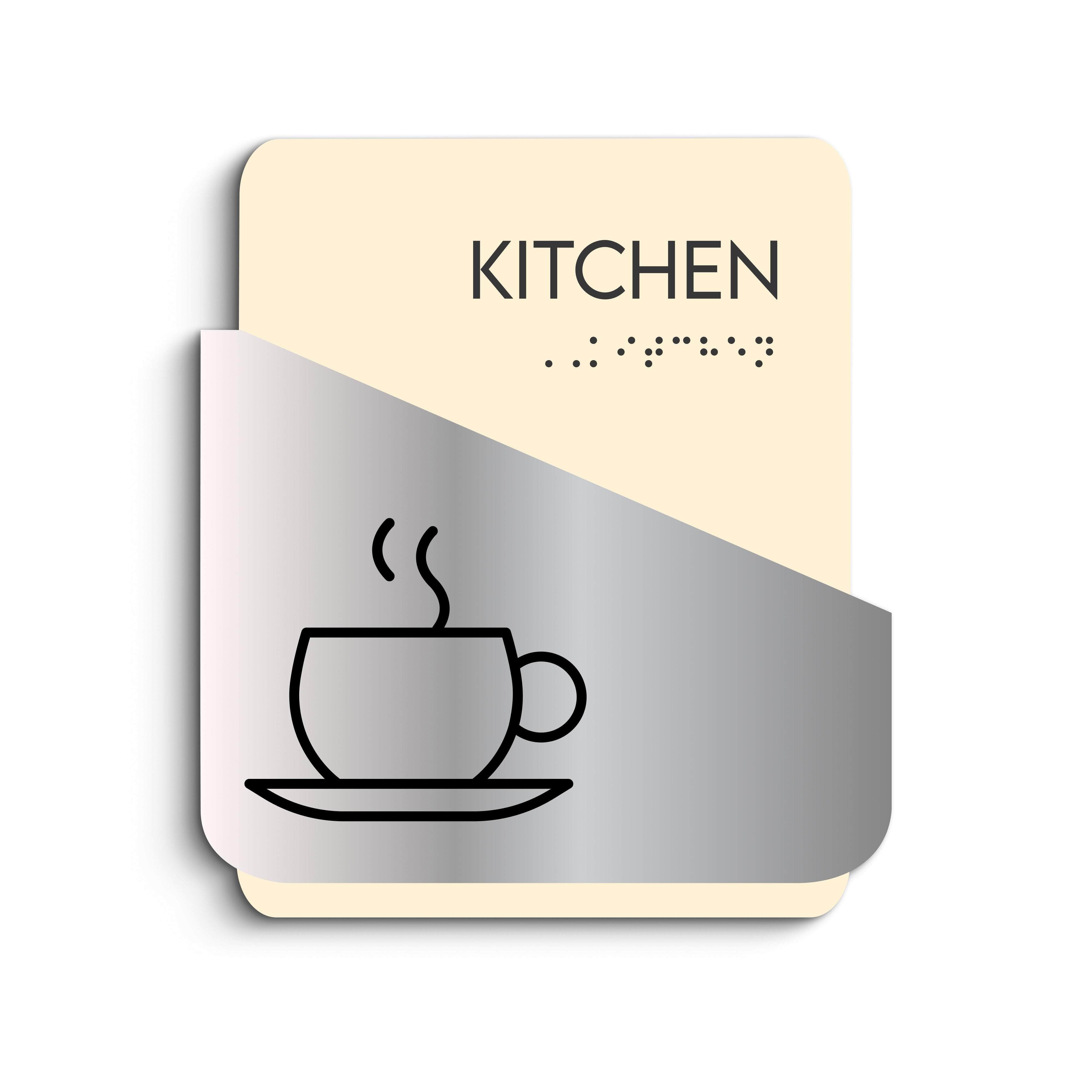 Kitchen Production Sign Kitchen Sign: Wood & Stainless Steel Plate —