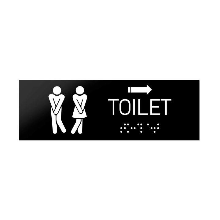 Bathroom Signs Men & Women ADA Toilet Signs - Black Acrylic with Braille