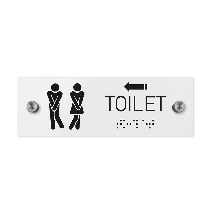 Bathroom Signs Men &amp; Women Toilet Signs with Braille - Milk Acrylic