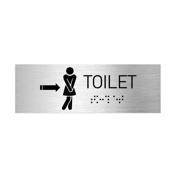 Bathroom Signs Women Toilet Signs - Stainless steel with Braille