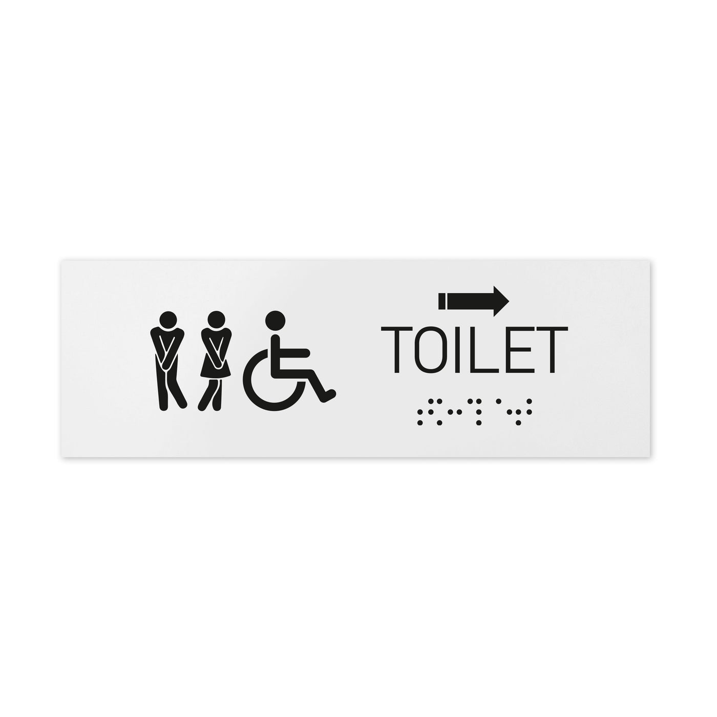 Bathroom Signs - Men & Women & Wheelchair Toilet ADA Signs With Braille - Milk Acrylic