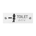 Bathroom Signs Women Toilet Sign with Braille - Milk Acrylic - Photo #4