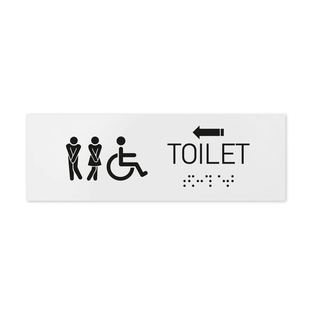 Bathroom Signs ADA Men & Women & Wheelchair Toilet Signs with Braille - Milk Acrylic