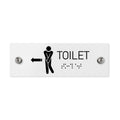 Bathroom Signs Men Toilet Signs with Braille - Milk Acrylic - Photo #4