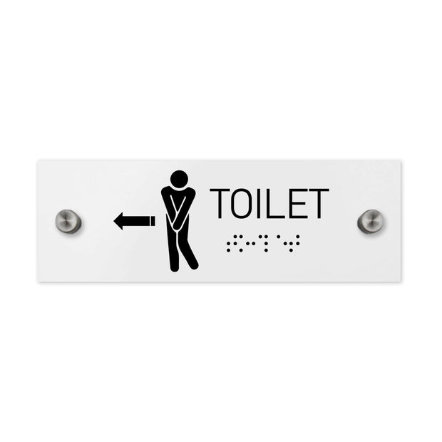 Bathroom Signs Men Toilet Signs with Braille - Milk Acrylic