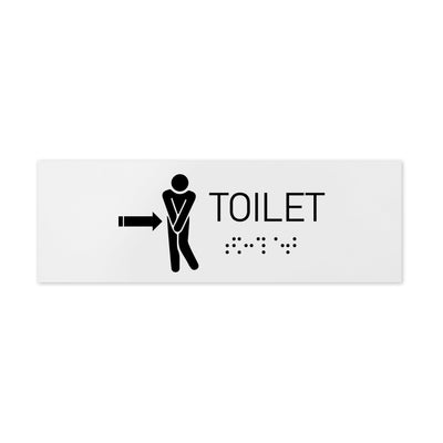 Bathroom Signs - Men Toilet Signs With Braille - Milk Acrylic