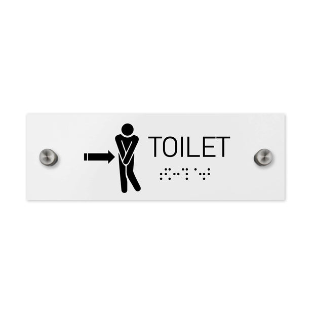 Bathroom Signs Men Toilet Signs with Braille - Milk Acrylic