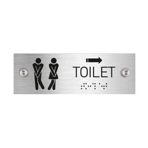 Bathroom Signs Unisex Toilet Signs with Braille - Stainless steel